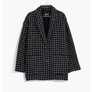 Madewell Waffleback Shaw Blazer in Windowpane Corporate Quiet Luxury Capsule XS